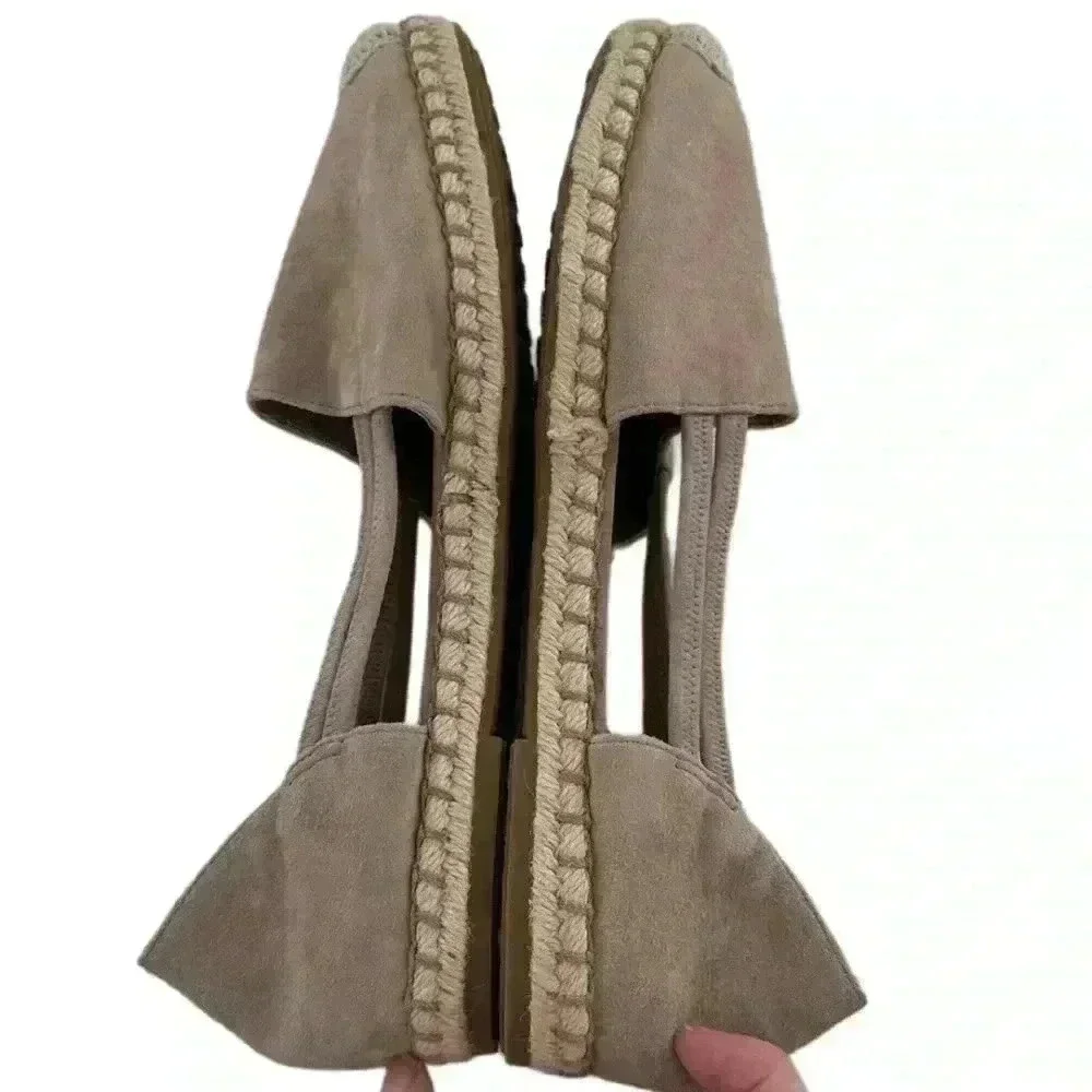 New Adam tucker flats Patton14 size 9 beige suede dorsay crocheted Espadrilles